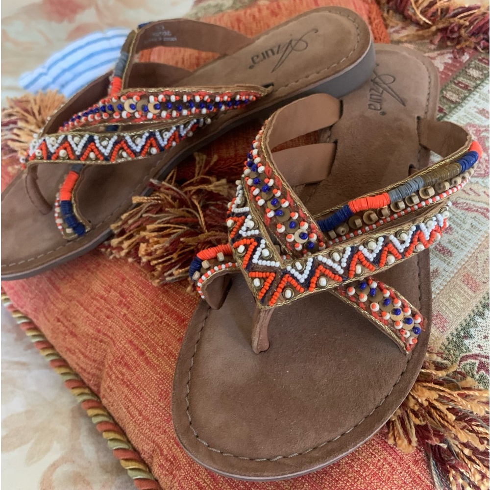 Azura Beaded Thong Sandals